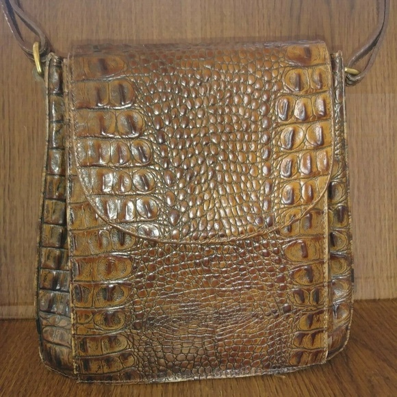 Brahmin Handbags - Brahmin Brown Crocodile Leather Crossbody Bag